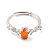 Horse Eye Natural Carnelian Adjustable Rings RJEW-Q817-02P-05-2