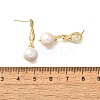 Natural Pearl Dangle Ear Studs EJEW-L099-01G-5
