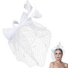 Gauze Mesh Veil Cloth with Aligator Hair Clip AJEW-WH20018-97B-1