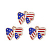 American Flag Style Alloy Enamel Pendants X-ENAM-K067-26-2