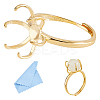 1Pc Adjustable 925 Sterling Silver Engagement Adjustable Ring Findings FIND-DC0006-63G-1