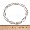 304 Stainless Steel Rhombus Link Chain Bracelets for Men Women BJEW-G766-03P-02-5