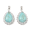 Synthetic Turquoise & Rhinestone Pendants G-K338-31P-06-1