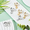 8Pcs 4 Style 304 Stainless Steel Open Cuff Rings Set RJEW-AB00010-2