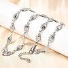 304 Stainless Steel Ladybug Link Chain Necklaces for Women Men NJEW-K249-21B-P-1