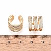 Brass Micro Pave Clear Cubic Zirconia Cuff Earrings EJEW-T047-85G-3