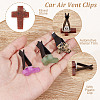 6Pcs 6 Styles Cross Natural Gemstone Car Air Vent Clips AJEW-OC00024-4