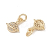 Brass Micro Pave Clear Cubic Zirconia Pendants KK-S367-16A-2