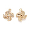 Rack Plating Brass Micro Pave Clear Cubic Zirconia Charms KK-E267-07LG-2