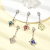 5Pcs Brass Braided Chain Pouch Empty Stone Holder Pendant Decorations HJEW-CJ0001-11P-5