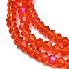 Transparent Electroplate Glass Beads Strands EGLA-A039-T4mm-L14-3