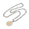 Teardrop with Father St. Benedict Pattern 201 Stainless Steel Pendant Necklaces for Men Women LS-NJEW-K283-19G-2