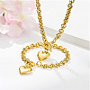 Heart Stainless Steel Pendant Necklaces & Charm Bracelets Sets FS-WG8EF15-02-1