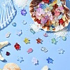 120Pcs 4 Styles Transparent Spray Painted Glass Beads GLAA-YW0004-32-5