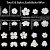 600Pcs 10 Styles Acrylic Bead Caps OACR-SC0002-37-2