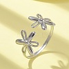304 Stainless Steel Open Cuff Ring for Women RJEW-M025-05P-1