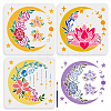 1 Set PET Hollow Out Drawing Painting Stencils DIY-MA0004-98-1