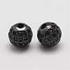 Brass Micro Pave Cubic Zirconia Beads ZIRC-E110-04B-1