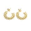 Ion Plating(IP) 304 Stainless Steel Olive Leaf Wrap Stud Earrings EJEW-A076-01G-1