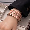 Triangle 304 Stainless Steel & Imitation Leather Cuff Bangles FS-WGE67E3-10-1