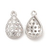Brass Micro Pave Clear Cubic Zirconia Charms KK-E071-17P-1