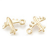 Brass Airliner Charms KK-S348-010-1