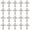 20Pcs Cross Silver Plated Zinc Alloy Cabochons MRMJ-HY0001-31-1