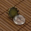 12x5~6mm Dome Transparent Glass Cabochons and Antique Bronze Brass Ear Stud Findings for DIY Stud Earrings DIY-X0180-AB-NF-3