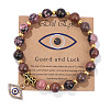 Natural Rhodonite Round Beads Stretch Bracelets FS-WG18FCB-10-1