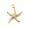 Brass Micro Pave Clear Cubic Zirconia Pendants KK-Q040-01I-G-1