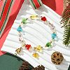 Transparent Glass Butterfly & Imitation Pearl Beaded Stretch Bracelets BJEW-JB10727-2