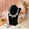 Velvet with Wood Bust Necklace Display Stands NDIS-WH0016-06-5