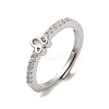 Rack Plating Brass Clear Cubic Zirconia Constellation Adjustable Rings for Women RJEW-S407-08P-10-1