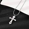 304 Stainless Steel Cross Pendant Pet Urn Ashes Necklaces LS-NJEW-S455-02P-3