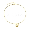 Ion Plating(IP) Initial Letter 304 Stainless Steel Pendant Necklace NJEW-R265-05G-U-2