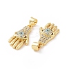 Brass Micro Pave Cubic Zirconia Pendants LS-ZIRC-P106-05G-3