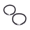 2Pcs Natural Lava Rock Stretch Bracelets Set BJEW-JB08673-01-4