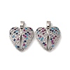 Brass Micro Pave Cubic Zirconia Pendants KK-F903-09P-1