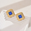 201 Stainless Steel Glass Stud Earrings XG9107-4-2