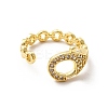 Clear Cubic Zirconia Clasp Shape Open Cuff Ring KK-H439-55G-2