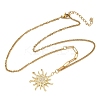 304 Stainless Steel Micro Pave Clear Cubic Zirconia Pendant Necklaces for Women LS-NJEW-Z103-01G-08-4