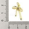 Bowknot Rack Plating Brass Micro Pave Clear Cubic Zirconia Pendants KK-U021-10G-01-3