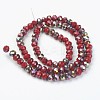 Electroplate Opaque Glass Beads Strands EGLA-A034-P8mm-R06-2