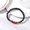 Natural & Synthetic Gemstone Round Beaded Stretch Bracelets for Men Women BJEW-JB12263-4