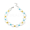 Glass Round Rocailles Beaded Necklace for Teen Girl Women NJEW-TA00009-1