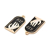 Light Gold Plated Alloy Enamel Pendants ENAM-L040-005KCG-01-2
