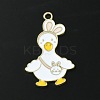 Light Gold Tone Alloy Enamel Pendants ENAM-C013-01D-2
