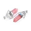 Cherry Quartz Glass Faceted Pointed Bullet Big Pendants G-H076-02P-06-2