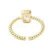 304 Stainless Steel Micro Pave Cubic Zirconia Cuff Rings for Women RJEW-U013-08G-3