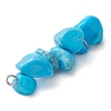 Gradient Color Natural Aquamarine & Natural Lapis Lazuli & Synthetic Turquoise Chip Beaded Pendants PALLOY-JF02791-02-5